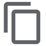 Icon showing two overlapping rectangles representing the copy or duplicate function.