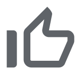 Thumbs up icon representing a like or approval action.