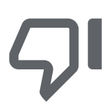Thumbs down icon representing a dislike or disapproval action.