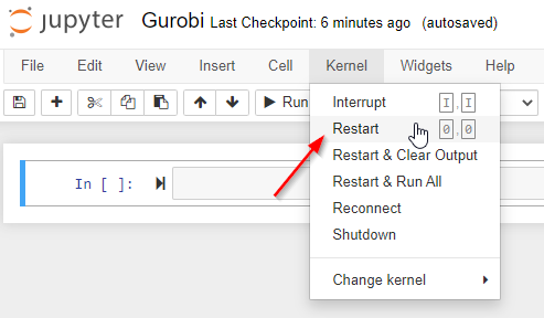 notebook jupyter process optimization interrupt support previously executed reset note please also